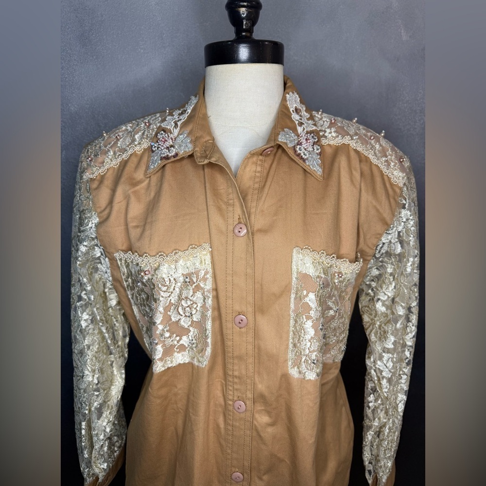 Vintage Lacy Afternoon Two-Piece Set – NWT – Embellished Shirt & Pants - Picture 4 of 15